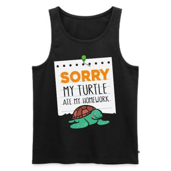 Sea Turtle Tortoise Sorry My - Men's Premium Organic Tank Top - black - Front - Michal (187cm)