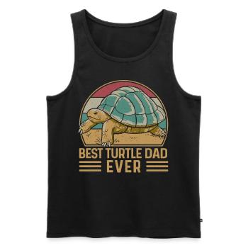 Tortue de mer Tortue Papa Rétro - Débardeur bio Premium Homme - noir - Devant - Michal (187cm)