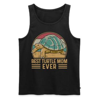 Tortue de mer Tortue Maman Rétro - Débardeur bio Premium Homme - noir - Devant - Michal (187cm)