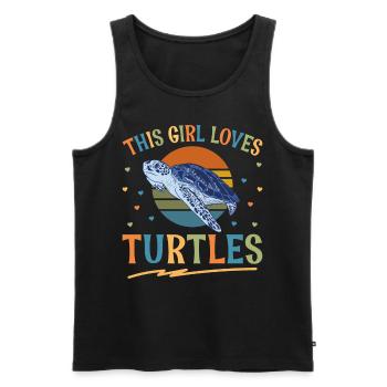 Sea Turtle Tortoise Retro Vintage - Débardeur bio Premium Homme - noir - Devant - Michal (187cm)