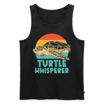 Sea Turtle Tortoise Retro Vintage - Débardeur bio Premium Homme - noir - Devant - Michal (187cm)