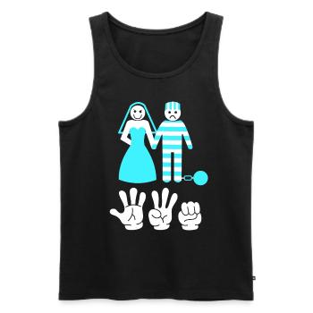 Enterrement de vie de garçon et de jeune fille enterrement de vie de garçon hommes - Débardeur bio Premium Homme - noir - Devant - AI Model Male 178 light (178cm)