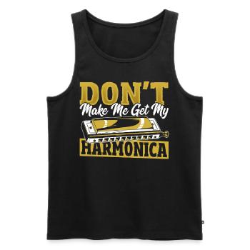 Don't Make Me Get My Harmonica - Men's Premium Organic Tank Top - black - Front - Michal (187cm)