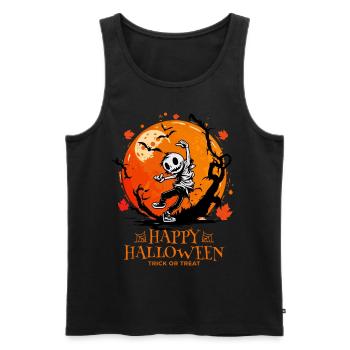 Happy Halloween Jack O Lantern Dabbing - Men's Premium Organic Tank Top - black - Front - Michal (187cm)