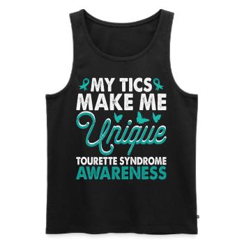 Tics Machen Mich Einzigartig Tourette-syndrom - Männer Premium Bio Tank Top - Schwarz - Vorne - Michal (187cm)