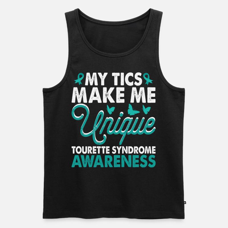 Tics Machen Mich Einzigartig Tourette-syndrom - Männer Premium Bio Tank Top - Schwarz