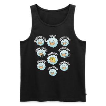 Schaf und Unschaf - Männer Premium Bio Tank Top - Schwarz - Vorne - AI Model Male 178 light (178cm)