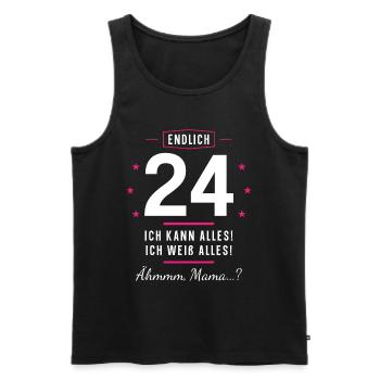 Endlich 24 Geburtstag Ich Kann Alles Ich Weiß - Männer Premium Bio Tank Top - Schwarz - Vorne - Michal (187cm)