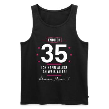 Endlich 35 Geburtstag Ich Kann Alles Ich Weiß - Männer Premium Bio Tank Top - Schwarz - Vorne - Michal (187cm)