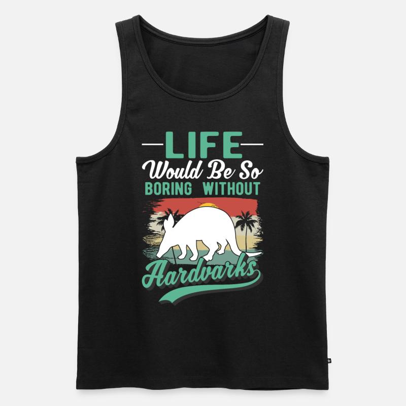 Erdferkel Geschenk Aardvark - Männer Premium Bio Tank Top - Schwarz