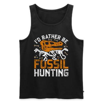 Paläontologi I'd Rather Be Fossil Hunting - Männer Premium Bio Tank Top - Schwarz - Vorne - AI Model Male 178 light (178cm)