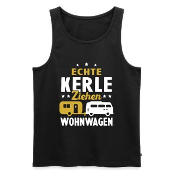 echte kerle ziehen wohnwagen - Männer Premium Bio Tank Top - Schwarz - Vorne - Michal (187cm)