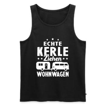 echte kerle ziehen wohnwagen - Männer Premium Bio Tank Top - Schwarz - Vorne - Michal (187cm)