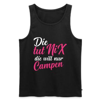 Die Will Nur Campen - Camper & Camping Wohnmobil - Männer Premium Bio Tank Top - Schwarz - Vorne - Michal (187cm)