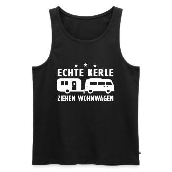 echte kerle ziehen wohnwagen - Männer Premium Bio Tank Top - Schwarz - Vorne - Michal (187cm)