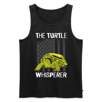 Sea Turtle Tortoise American Flag - Men's Premium Organic Tank Top - black - Front - Michal (187cm)