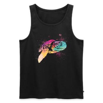 Sea Turtle Tortoise Watercolor - Männer Premium Bio Tank Top - Schwarz - Vorne - Michal (187cm)