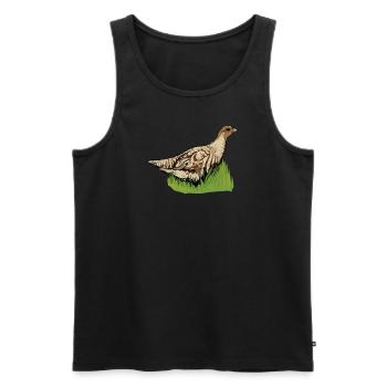 Rebhuhn I Hühnervögel Niederwild Motiv für Jäger - Männer Premium Bio Tank Top - Schwarz - Vorne - AI Model Male 178 light (178cm)