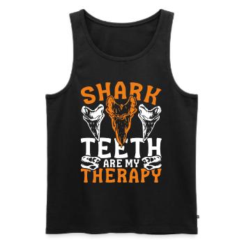 Paläontologie Shark Teeth Are My Therapy - Männer Premium Bio Tank Top - Schwarz - Vorne - AI Model Male 178 light (178cm)