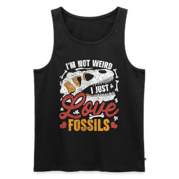 Paläontologie I'm Not Weird I Just Love Fossils - Männer Premium Bio Tank Top - Schwarz - Vorne - AI Model Male 178 light (178cm)