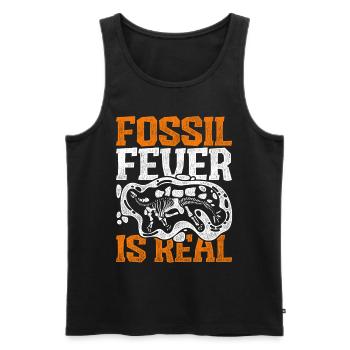 Fossil Fever Is Real Paläontologie Paläontologe - Männer Premium Bio Tank Top - Schwarz - Vorne - AI Model Male 178 light (178cm)