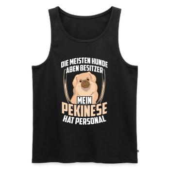 Mein Pekinese hat Personal Peking-Palasthund - Männer Premium Bio Tank Top - Schwarz - Vorne - Michal (187cm)