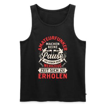 Amateurfunker machen keine Pause Funkamateur - Männer Premium Bio Tank Top - Schwarz - Vorne - Michal (187cm)