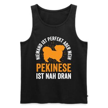 Pekinese ist perfekt Peking-Palasthund - Männer Premium Bio Tank Top - Schwarz - Vorne - Michal (187cm)