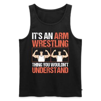 Arm wrestler - Men's Premium Organic Tank Top - black - Front - Michal (187cm)