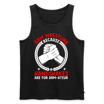 Armdrücker - Männer Premium Bio Tank Top - Schwarz - Vorne - Michal (187cm)