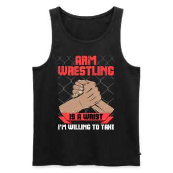 Arm wrestler - Men's Premium Organic Tank Top - black - Front - Michal (187cm)