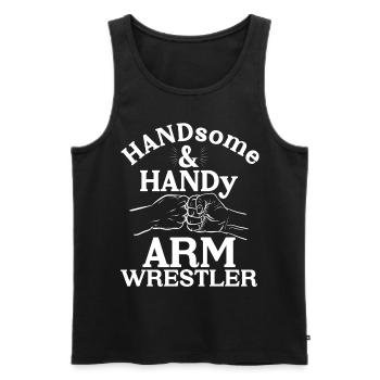 Arm wrestling - Men's Premium Organic Tank Top - black - Front - Michal (187cm)