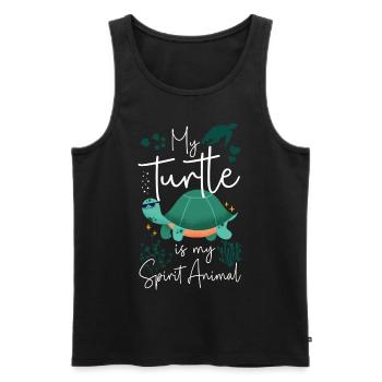 Sea Turtle Tortoise My Turtle Is - Men's Premium Organic Tank Top - black - Front - Michal (187cm)