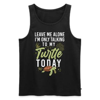 Tortue de mer Laissez-moi tranquille - Débardeur bio Premium Homme - noir - Devant - Michal (187cm)