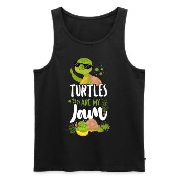 Sea Turtle Tortoise Sunglasses - Männer Premium Bio Tank Top - Schwarz - Vorne - Michal (187cm)