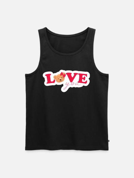 Teddy Love Red - Men's Premium Organic Tank Top -