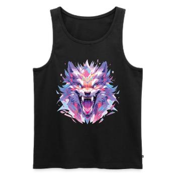 Wolf Wolf Head Wolves Forest Dwellers Animals - Men's Premium Organic Tank Top - black - Front - AI Model Male 178 light (178cm)