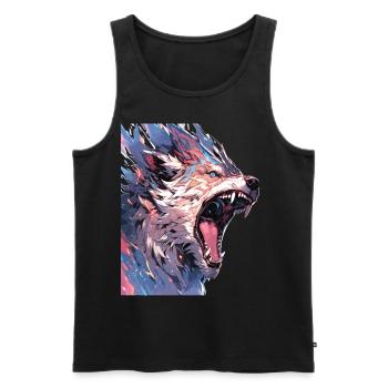 Wolf Wolf Head Wolves Forest Dwellers Animals - Men's Premium Organic Tank Top - black - Front - AI Model Male 178 light (178cm)