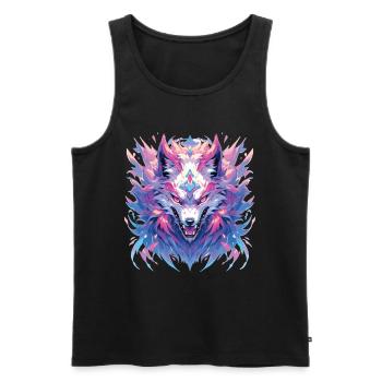 Wolf Wolf Head Wolves Forest Dwellers Animals - Men's Premium Organic Tank Top - black - Front - AI Model Male 178 light (178cm)