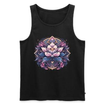 Lotusblume Meditation - Männer Premium Bio Tank Top - Schwarz - Vorne - Michal (187cm)