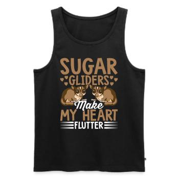 Sugar Gliders Herzflattern Sugar Glider Besitzer - Männer Premium Bio Tank Top - Schwarz - Vorne - AI Model Male 178 light (178cm)