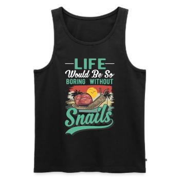 Snail Gift Vineyard Snail - Men's Premium Organic Tank Top - black - Front - Michal (187cm)