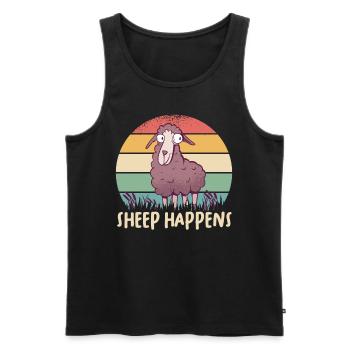 Farmer Farmer Lamb Farmer Farm Country Egg Sheep - Men's Premium Organic Tank Top - black - Front - Michal (187cm)