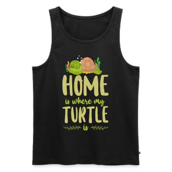 La maison des tortues de mer est l’endroit où - Débardeur bio Premium Homme - noir - Devant - Michal (187cm)