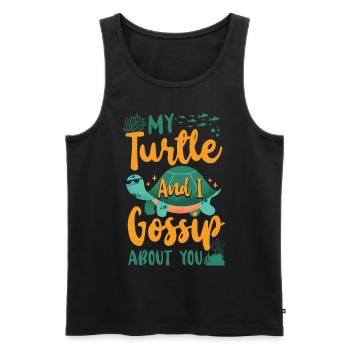 Tortue de mer Tortue Ma Tortue et - Débardeur bio Premium Homme - noir - Devant - Michal (187cm)