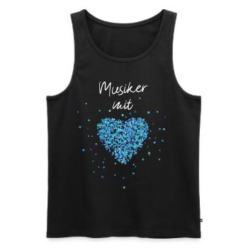 Musiker mit Herz Musik Musikunterricht Musikverein - Männer Premium Bio Tank Top - Schwarz - Vorne - Michal (187cm)