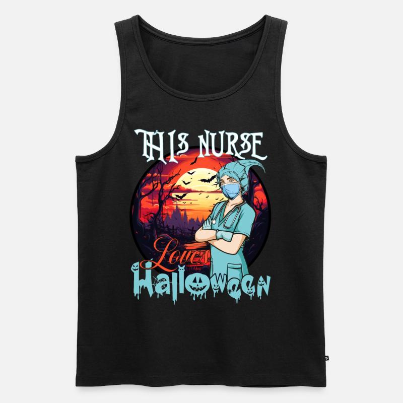 Krankenschwester Halloween Liebe Spruch - Männer Premium Bio Tank Top - Schwarz