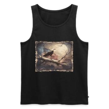 Usa Amerika Fahne Vintage Amerika Flagge - Männer Premium Bio Tank Top - Schwarz - Vorne - Michal (187cm)