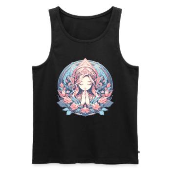 Meditation Achtsamkeit Entspannung Ruhe - Männer Premium Bio Tank Top - Schwarz - Vorne - Michal (187cm)