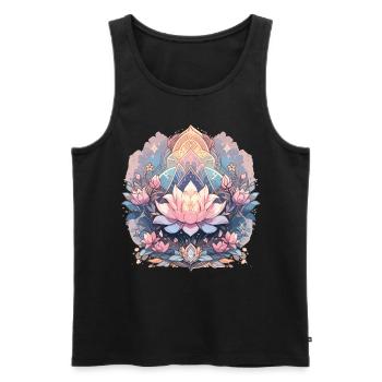 Lotus Blossom - Men's Premium Organic Tank Top - black - Front - AI Model Male 178 light (178cm)
